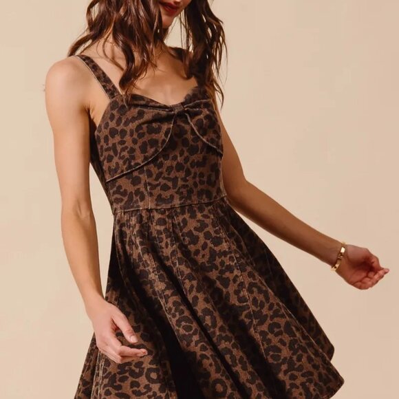 SO ME Mineral Washed Leopard Flare Cami Dress - Picture 7 of 11